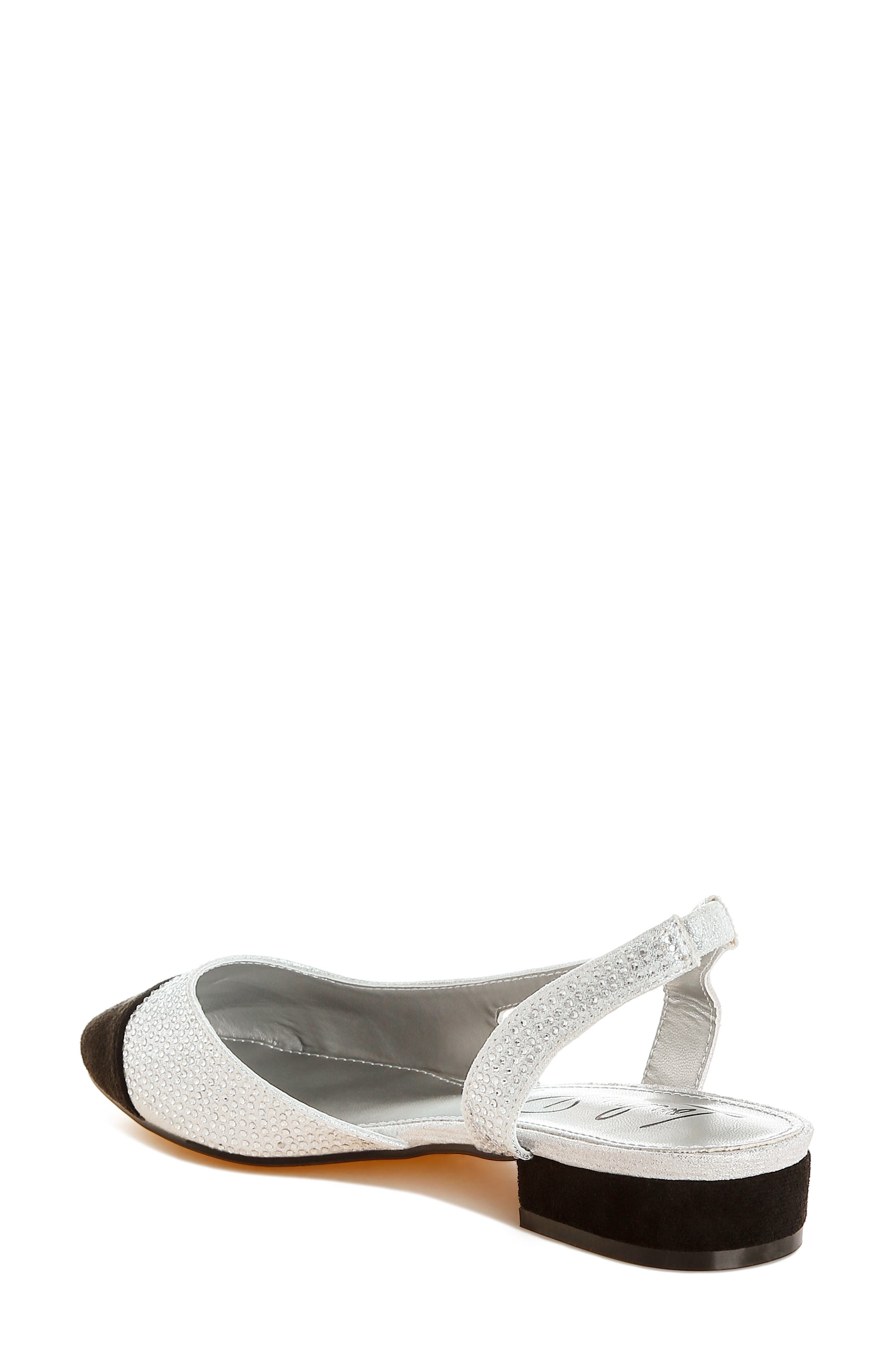 LONDON RAG Rerita Rhinestone Embellished Slingback Flat, Alternate, color, Silver