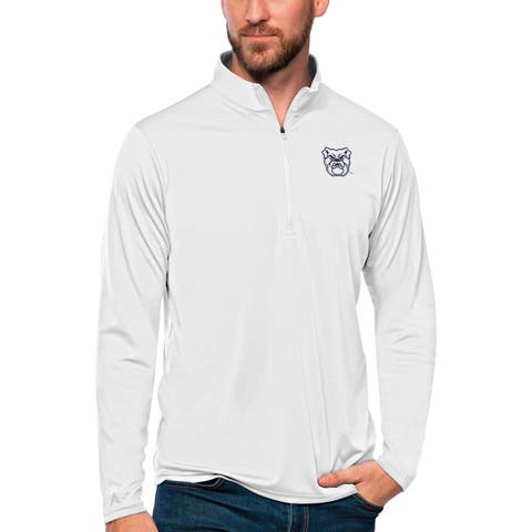 Men's Antigua White Butler Bulldogs Tribute Quarter-Zip Top