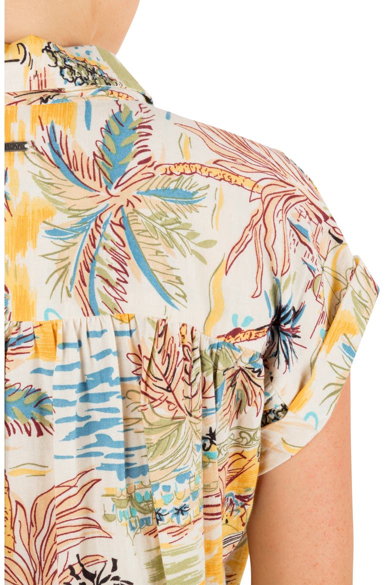 Safari Scenic Print Button-Up Shirt, Alternate, color, OFF WHITE