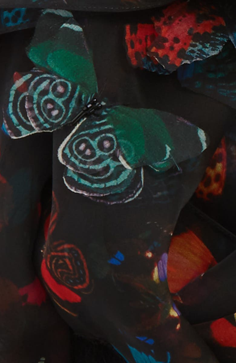 Valentino Garavani Embroidered Butterfly Lace Silk Scarf, Alternate, color, 