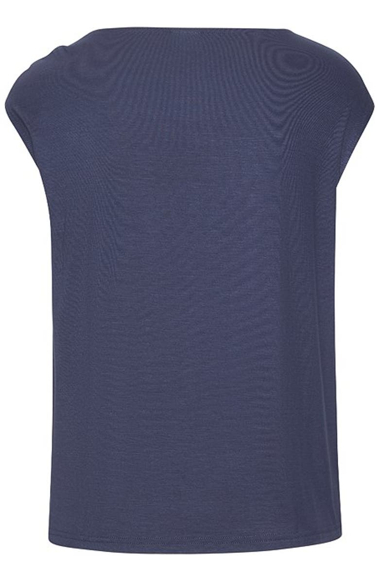 LASCANA Women's Asymmetrical Ring Detail Top, Alternate, color, Navy