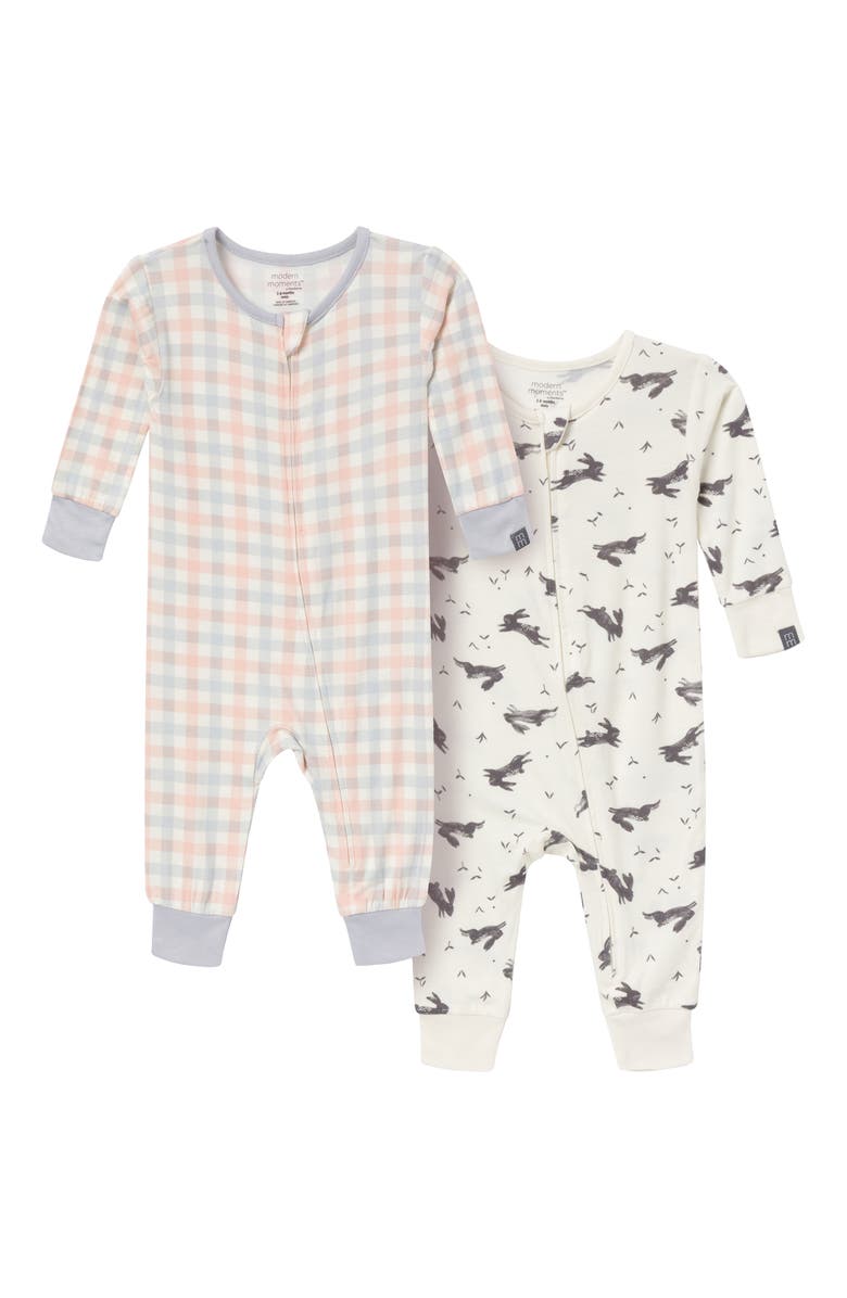 Modern Moments<sup>™</sup> by Gerber 2-Pack Unisex Tight Fitting Footless Pajamas, Alternate, color, Blue Plaid