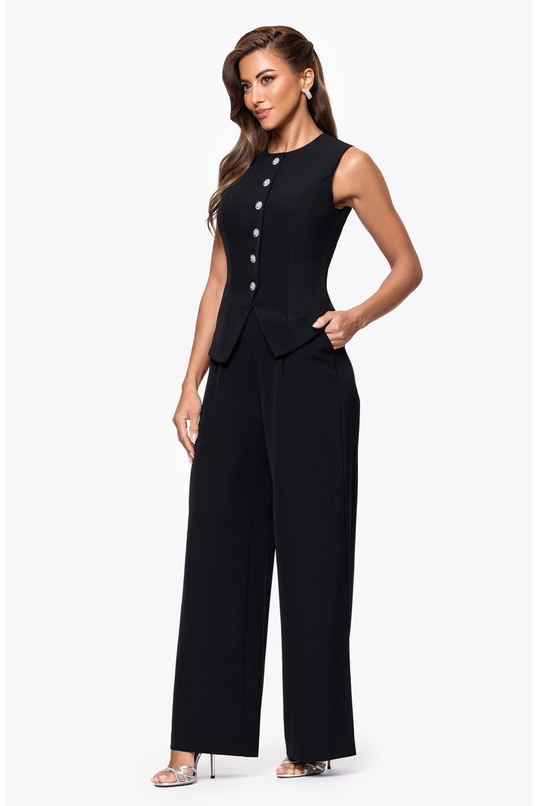 Laguna Sleeveless Button Front Jumpsuit, Alternate, color, BLACK