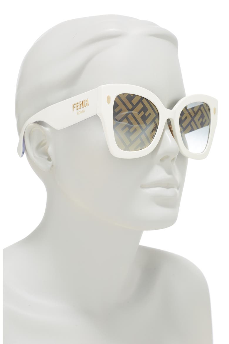 51mm Cat Eye Sunglasses, Alternate, color, IVORY / GLD DCOR