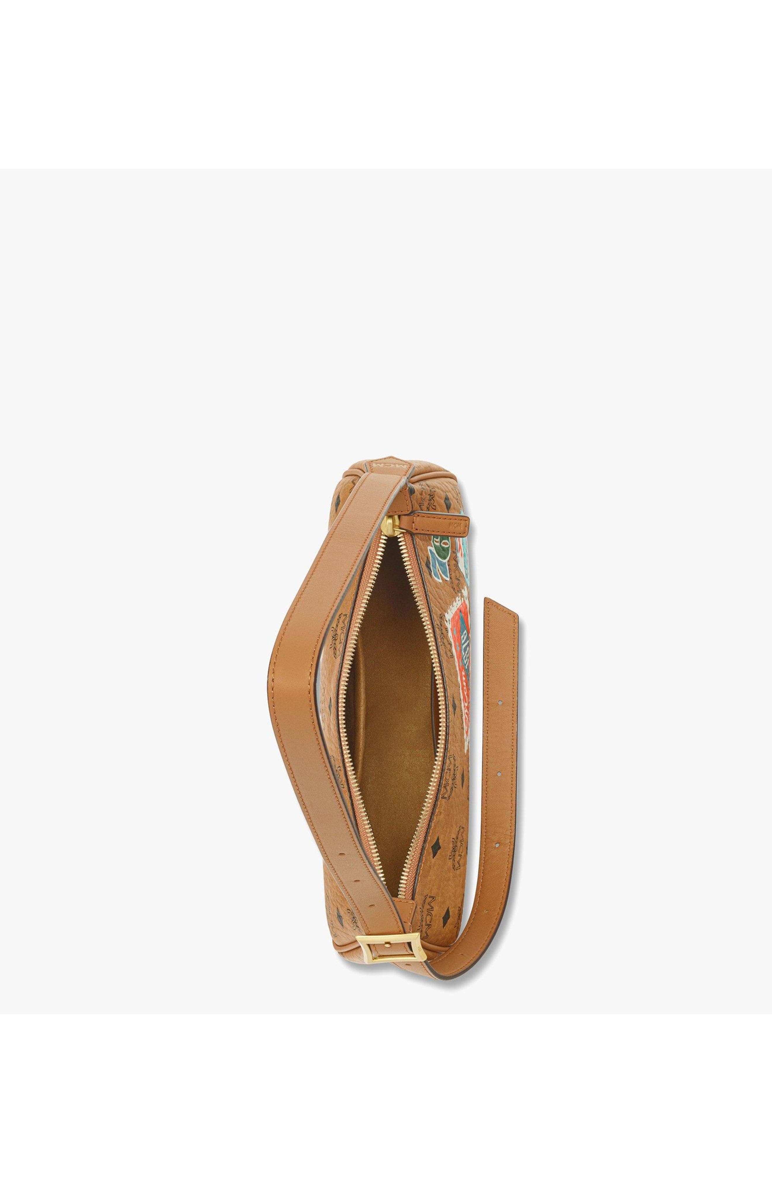 MCM Aren Shoulder Bag in Wanderlust Visetos, Alternate, color, Brown