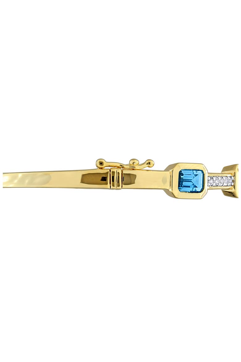 Multi-Gemstone Goldtone Bangle Bracelet, Alternate, color, MULTI