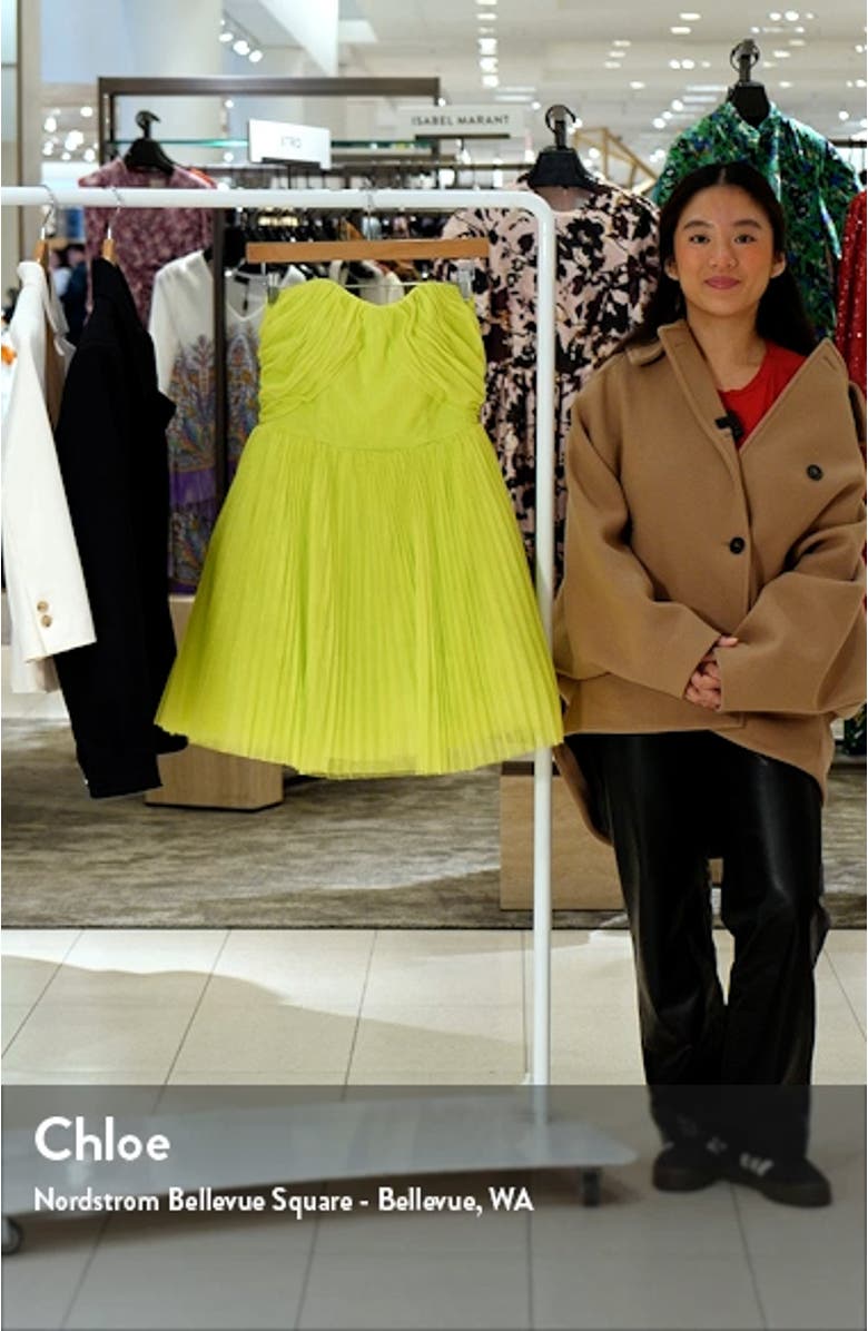 Pleated Strapless Tulle Minidress, sales video thumbnail