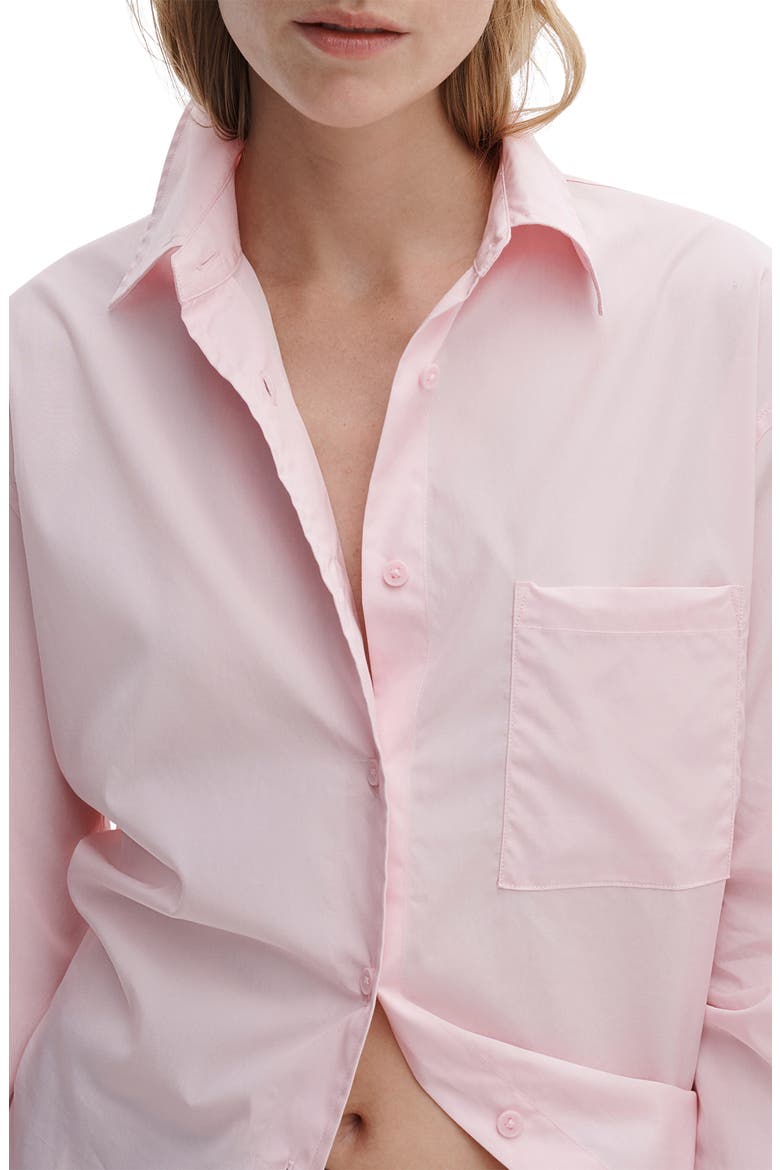 Connie Cotton Poplin Button-Up Shirt, Alternate, color, PEONY