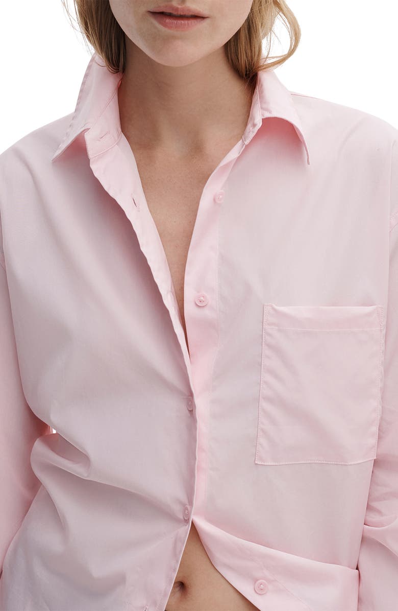 rag & bone Connie Cotton Poplin Button-Up Shirt, Alternate, color, Peony