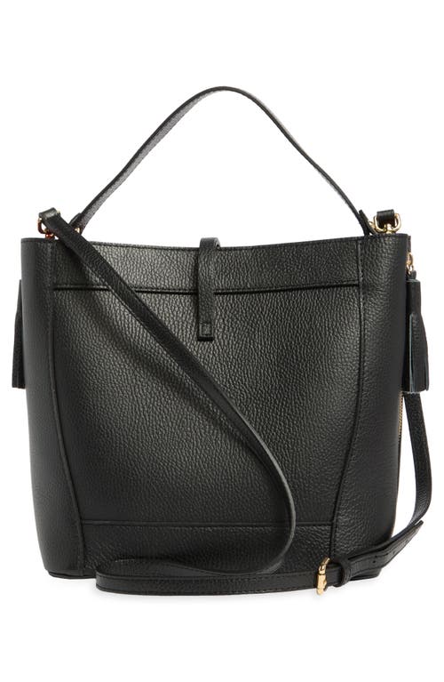 Valentino By Mario Valentino Callie Medallion Vlogo Leather Bucket Bag In Black