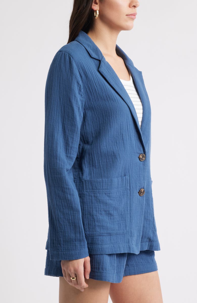 Caslon<sup
®</sup
Cotton Gauze Blazer, Alternate, color, Navy Denim