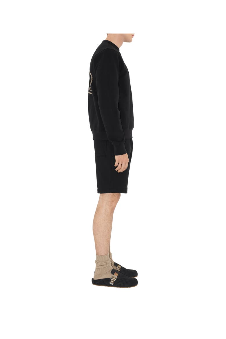Knight Stamp Cotton Sweatshirt, Alternate, color, Black