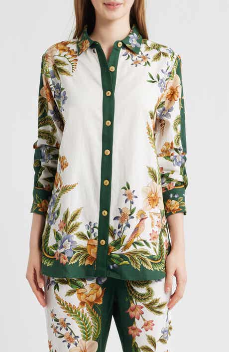 Sand Nature Linen Blend Button-Up Shirt