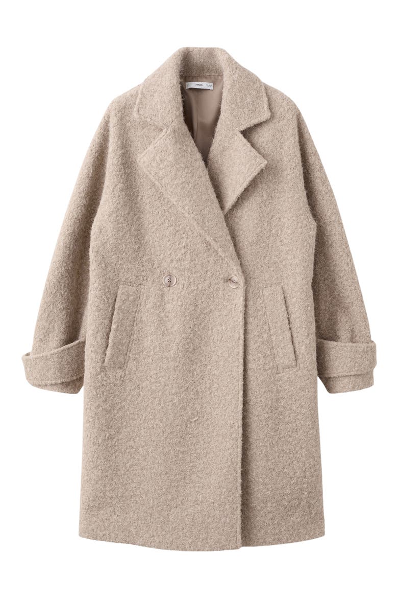 Lapels Bouclé Coat, Main, color, BEIGE