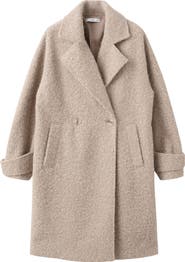 MANGO Lapels Bouclé Coat