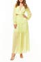 France Long Sleeve Chiffon Maxi Dress