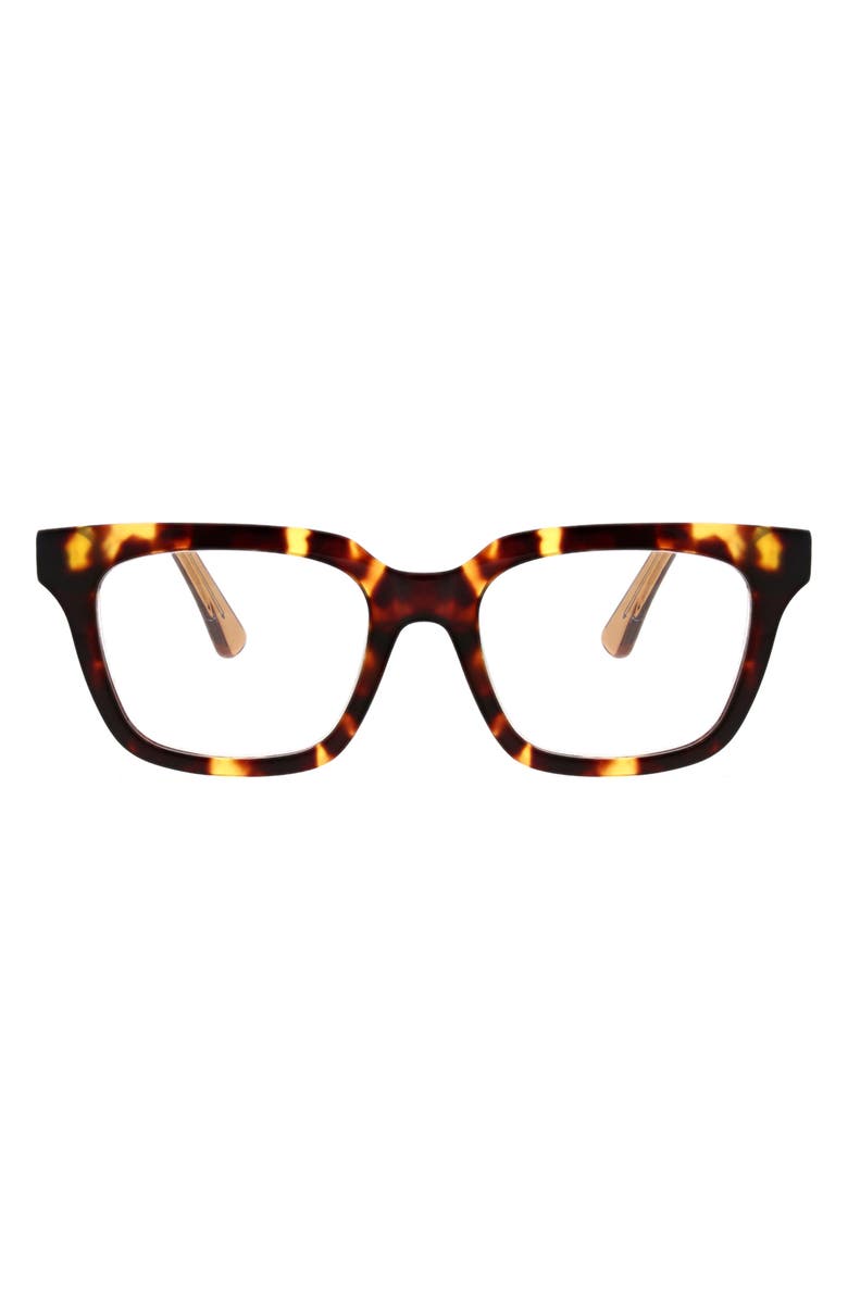 Oscar de la Renta 51mm Square Reading Glasses, Main, color, Tortoise