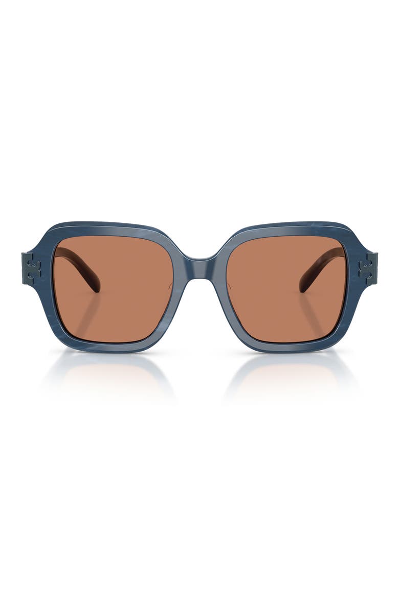 51mm Square Sunglasses, Main, color, NAVY MARBLE / BROWN