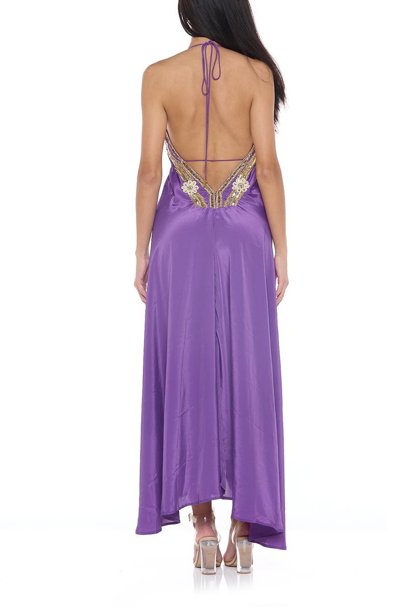 RANEES Beaded Halter Cover-Up Dress, Alternate, color,