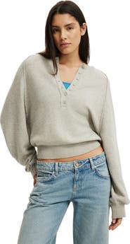 Cotton On Women's Everfine Oversized Henley Knit
