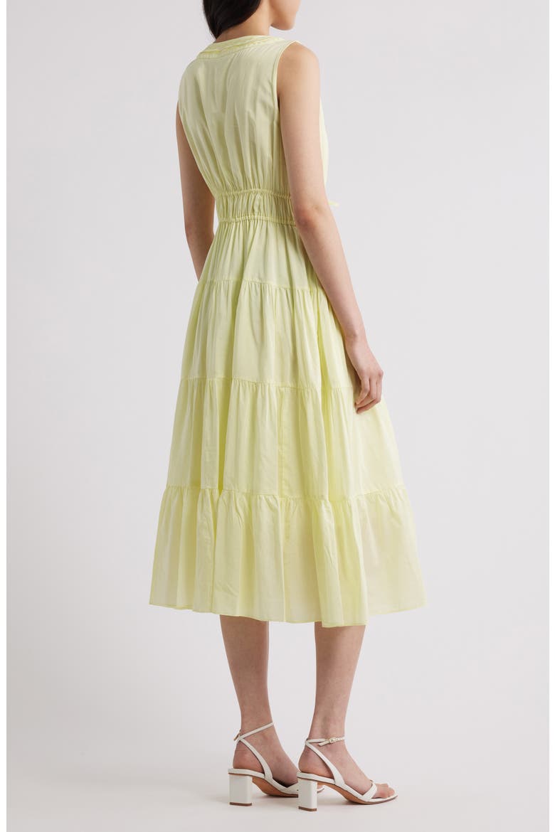Lace Detail Sleeveless Cotton Midi Dress, Alternate, color, PASTEL YELLOW