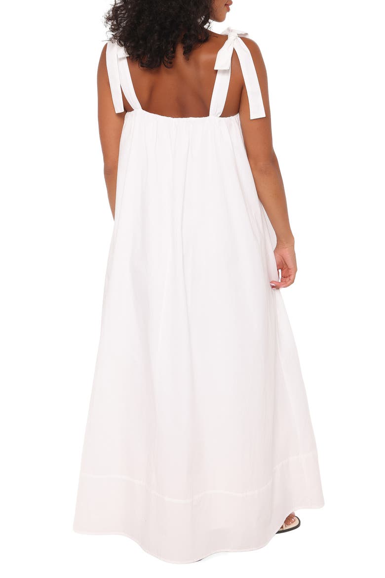 Amber Tie Strap Sleeveless Maxi Dress, Alternate, color, WHITE
