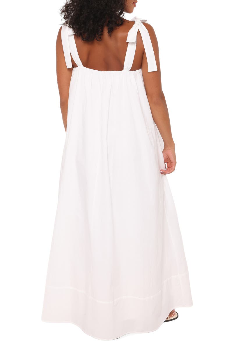 Petal & Pup Amber Tie Strap Sleeveless Maxi Dress, Alternate, color, White