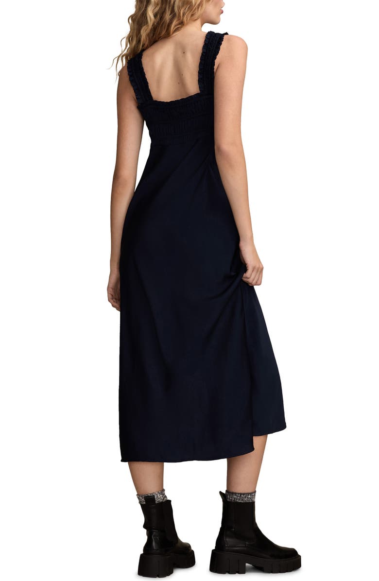 Lucky Brand Ruched Bodice Dress, Alternate, color, Navy
