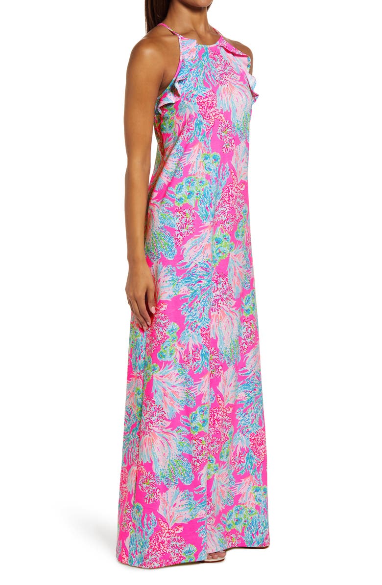 Lilly Pulitzer<sup>®</sup> Lilly Pulitzer Billie Floral Halter Neck Pima Cotton Dress, Alternate, color,