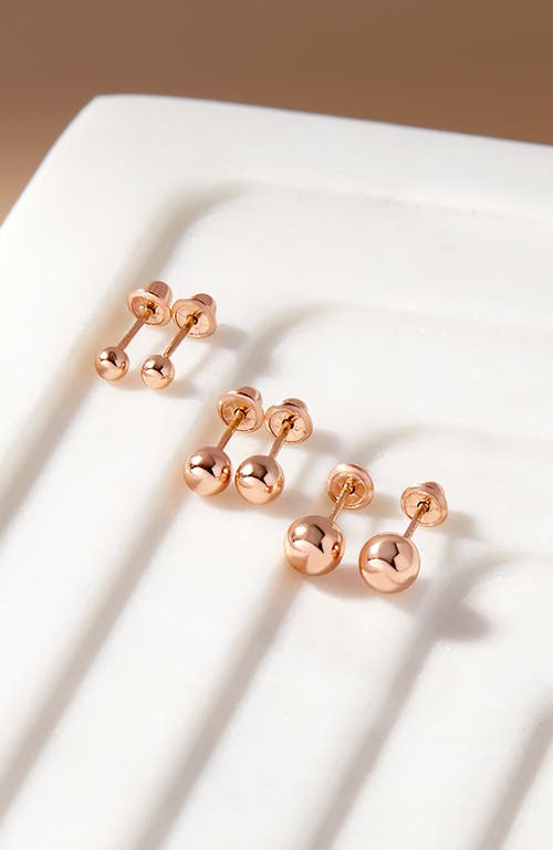 In Season Jewelry 14k Classic Ball Earrings In Rose Gold