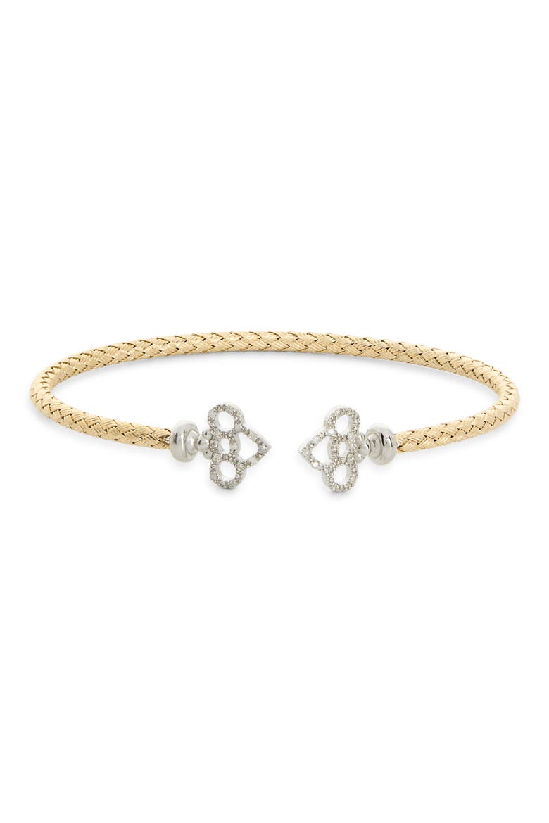 Diamond Woven Cuff Bracelet, Main, color, YELLOW GOLD