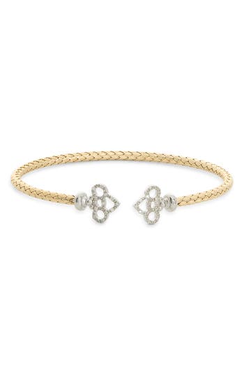 Meshmerise Diamond Woven Cuff Bracelet In Yellow Gold