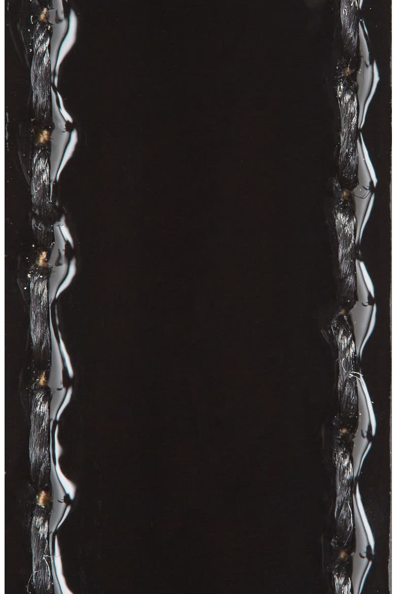jeweled bow leather belt, Alternate, color, BLACK