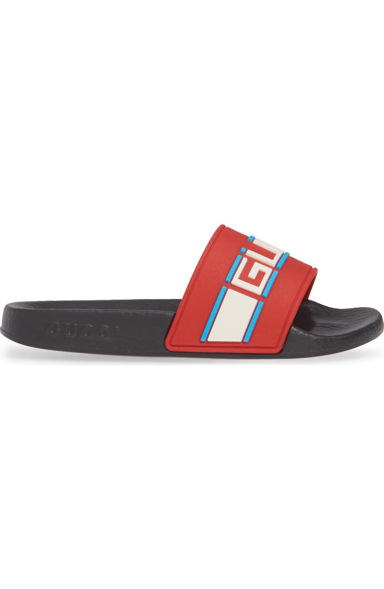 Gucci Logo Slide Sandal, Alternate, color,