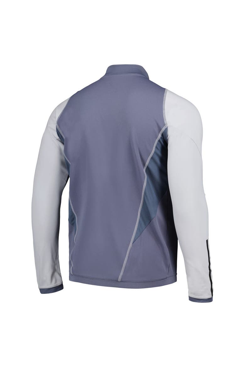 Men's adidas Gray Seattle Sounders FC 2024 On-Field AEROREADY Quarter-Zip Training Top, Alternate, color, Gray