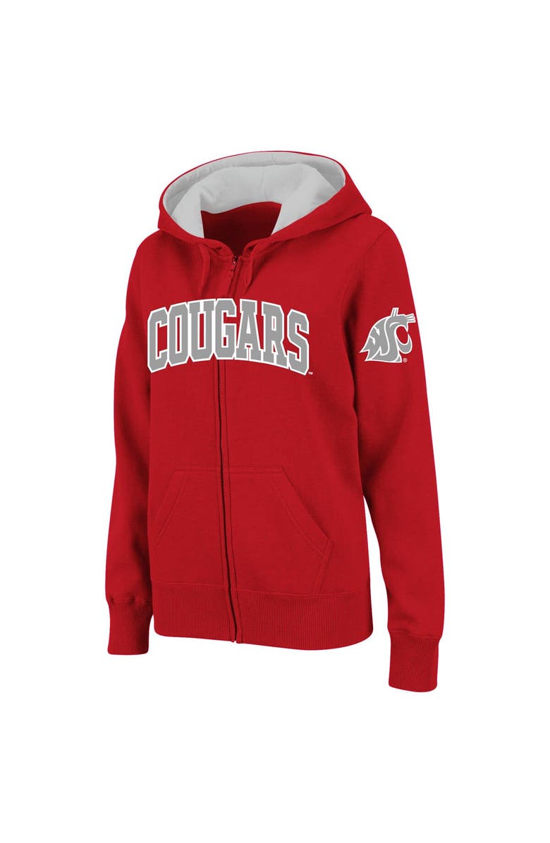 COLOSSEUM Women's Stadium Athletic Crimson Washington State Cougars Arched Name Full-Zip Hoodie, Main, color, Cardinal
