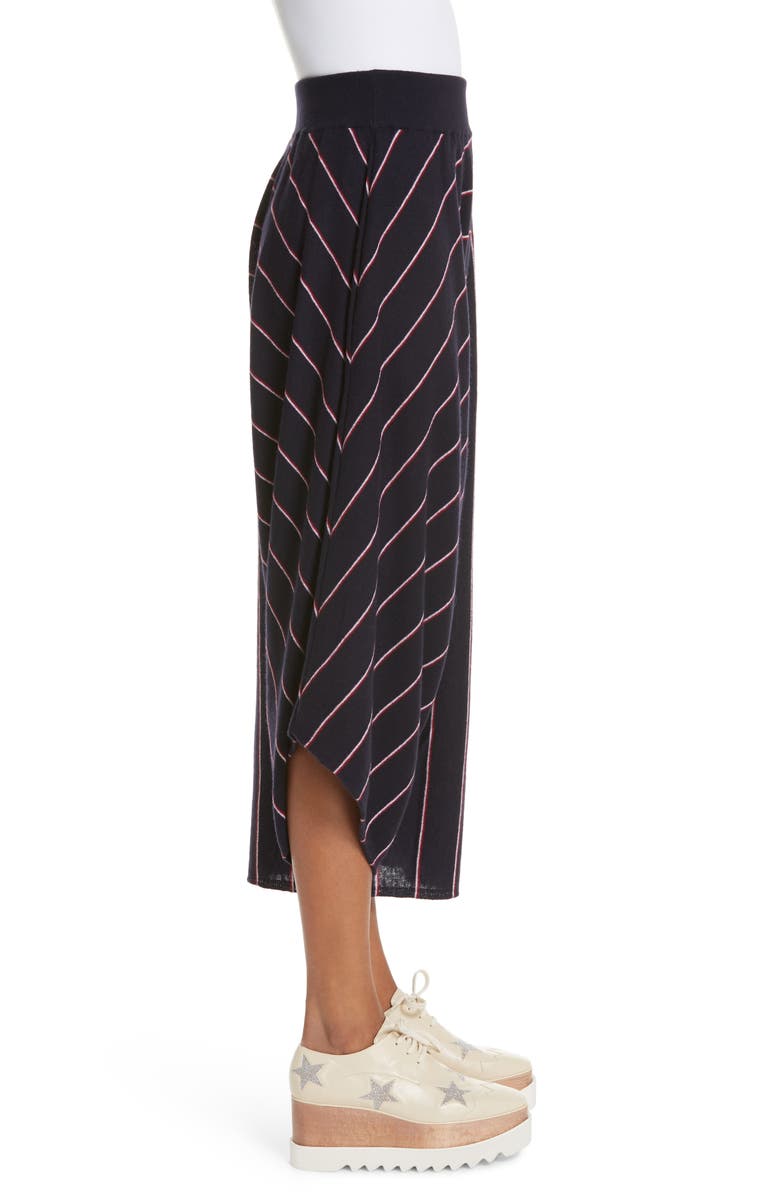 Stella McCartney Stripe Wool Knit Crop Pants, Alternate, color, 