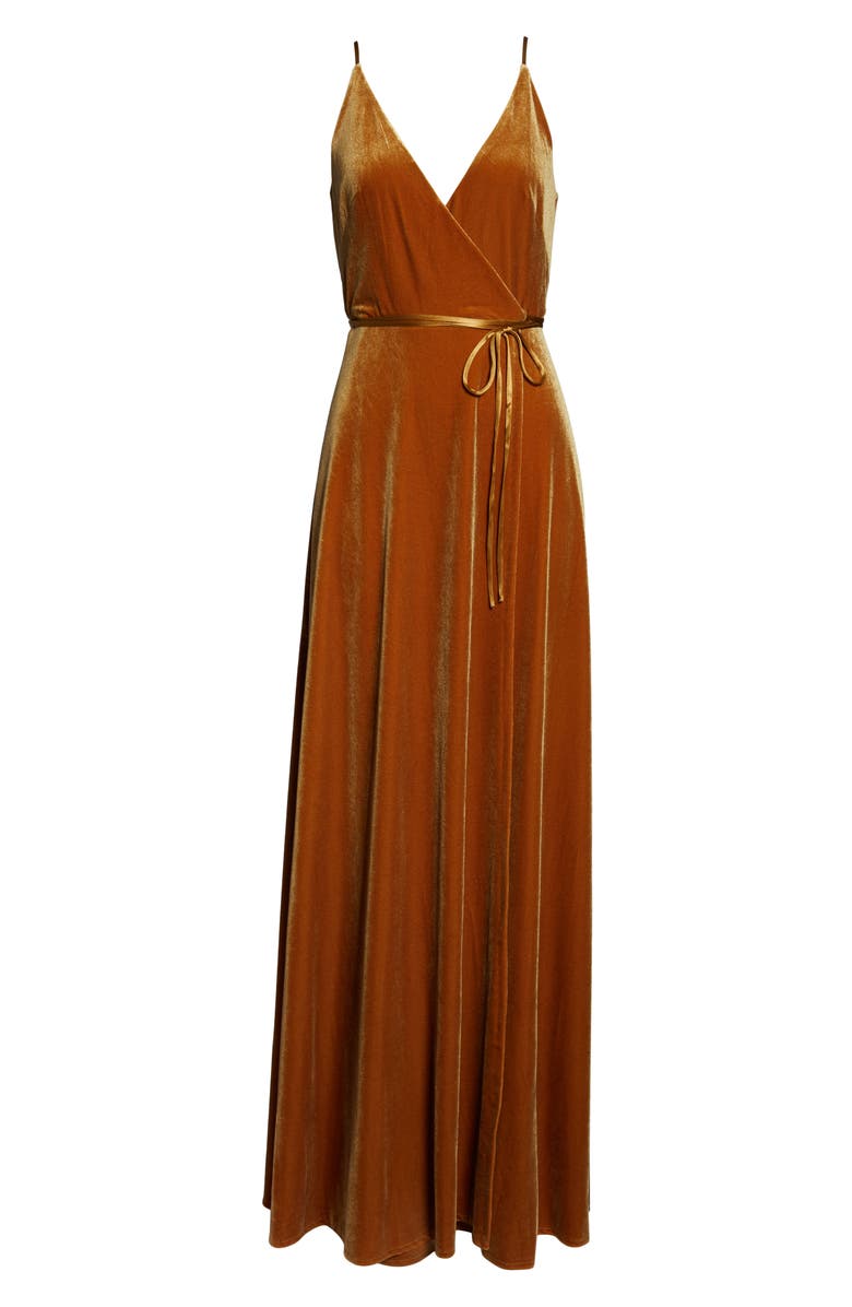 Jenny Yoo Andi Velvet Wrap Evening Gown, Alternate, color,