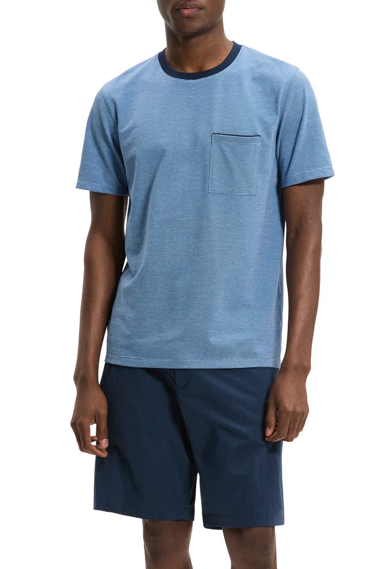 Bird's Eye Ringer T-Shirt, Main, color, CRISP BLUE MULTI - 2RP