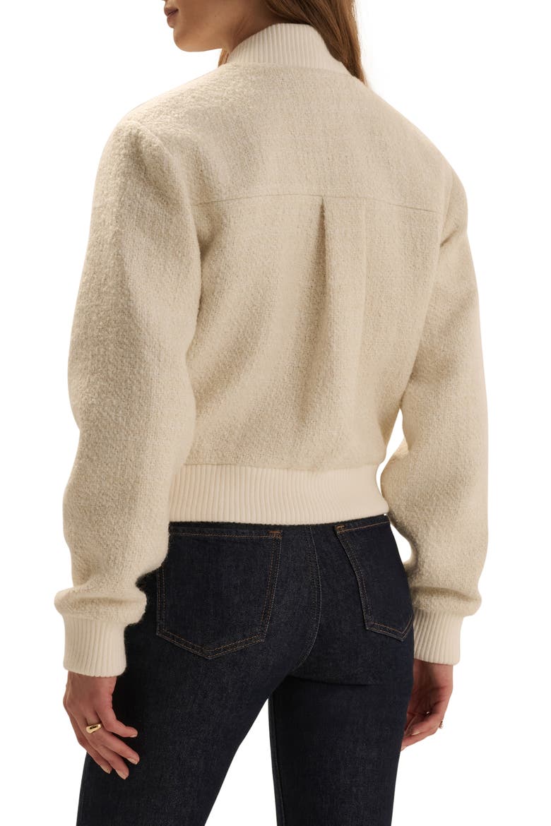 The Bouclé Studio Bomber Jacket, Alternate, color, IVORY