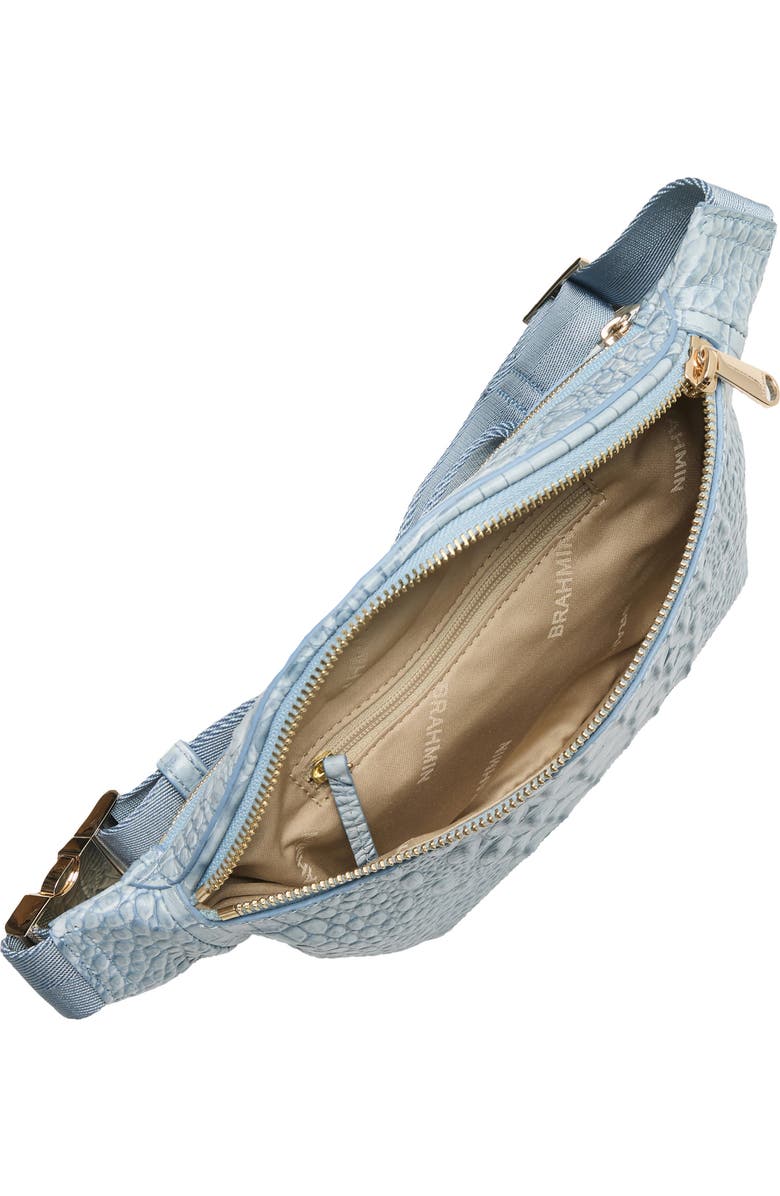 Brahmin Hollis Croc Embossed Leather Sling Bag, Alternate, color, Stonewash