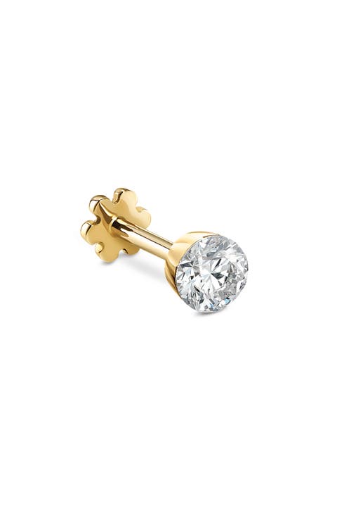 Single Invisible Set Diamond Stud Earring
