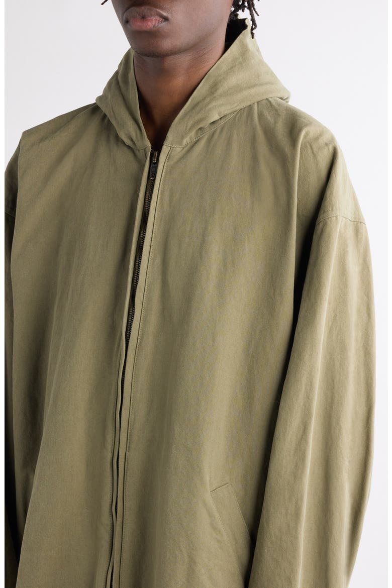 Oversize Cotton Hooded Jacket, Alternate, color, 3420 LINDEN