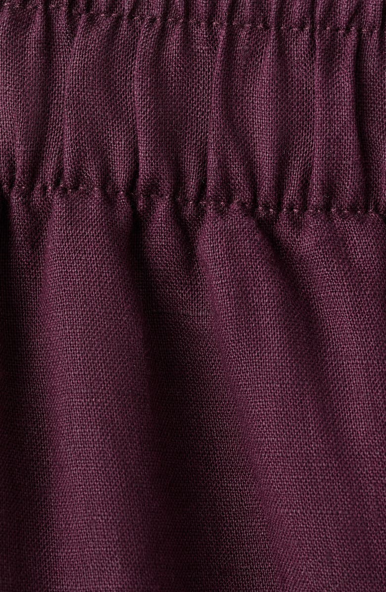 MANGO Straight Leg Linen Blend Pants, Alternate, color, Plum