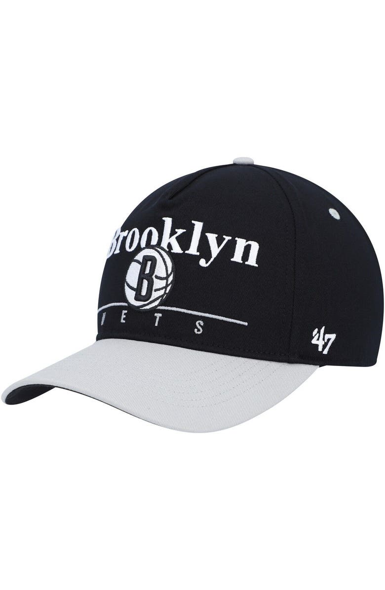 '47 Men's '47 Black/Gray Brooklyn Nets Super Hitch Adjustable Hat, Main, color,