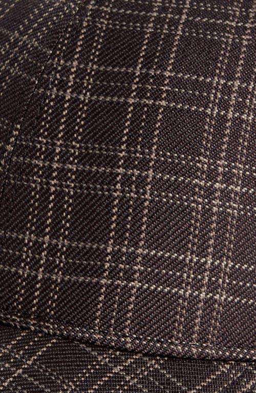 Vince Kirkby Plaid Wool Blend Baseball Cap In Brown