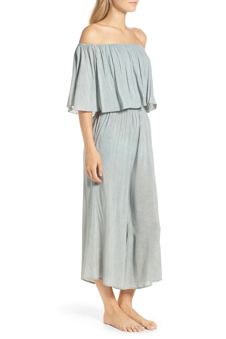 Off the Shoulder Cover-Up Jumpsuit, Alternate, color, SEAFOAM