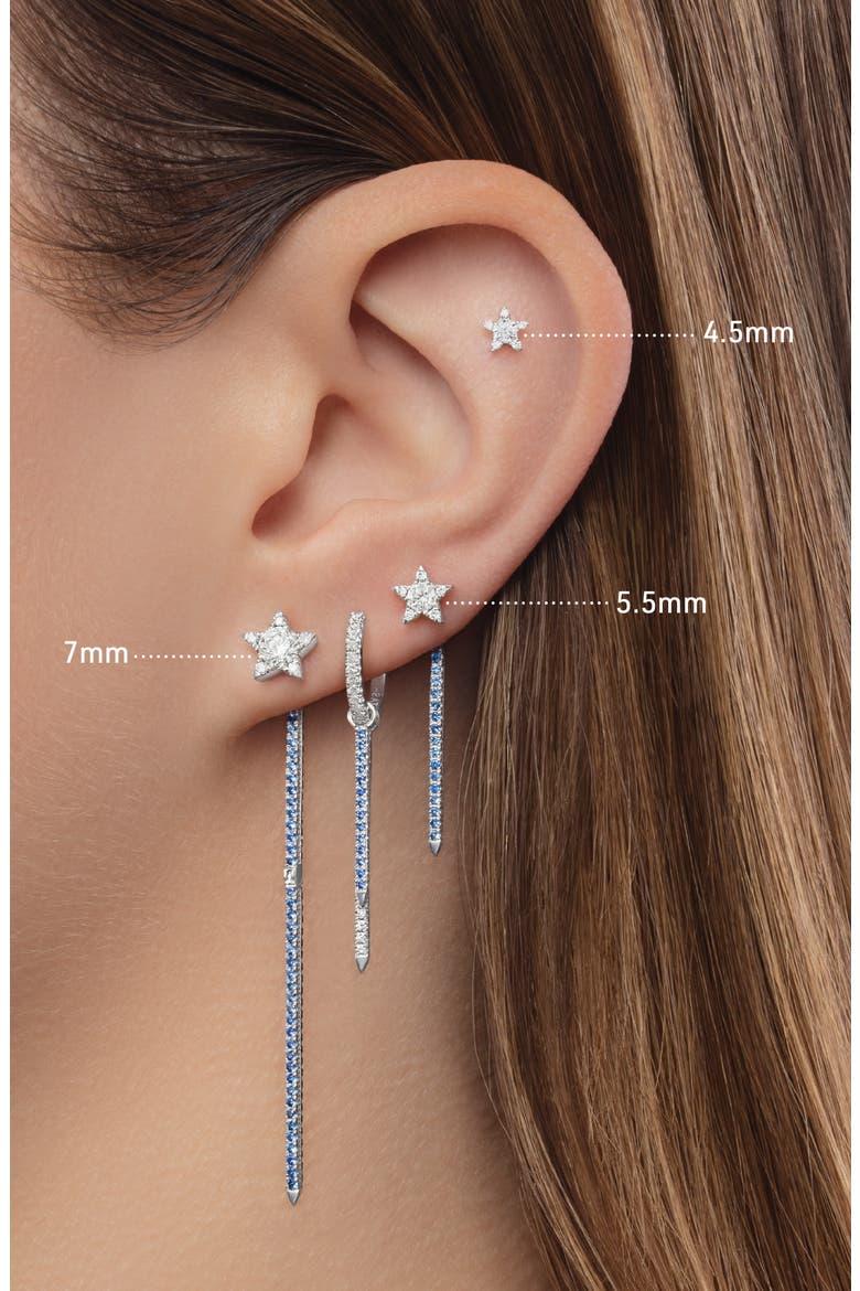 Diamond Star Threaded Stud Earring, Alternate, color, ROSE GOLD
