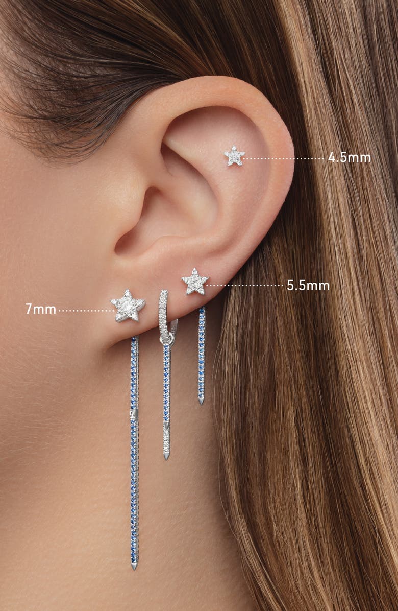 MARIA TASH Diamond Star Threaded Stud Earring, Alternate, color, White Gold