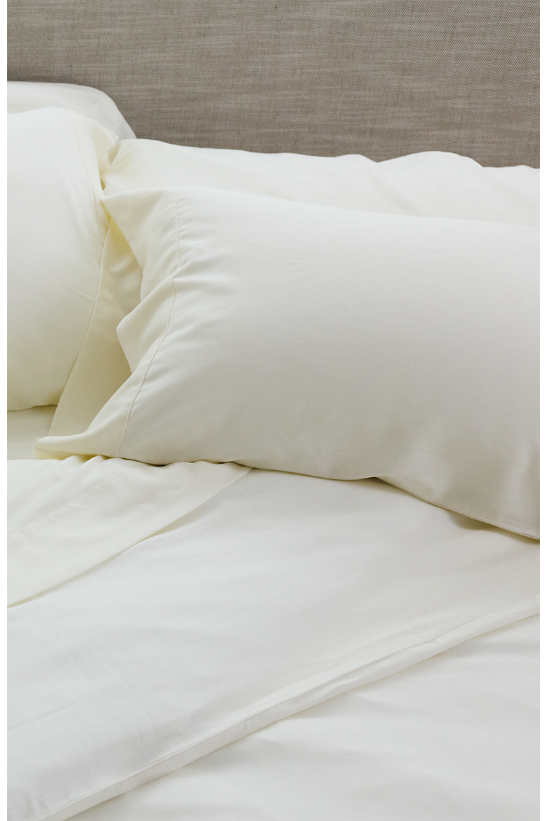 Performance Linen Blend Pillowcases, Alternate, color, Bone